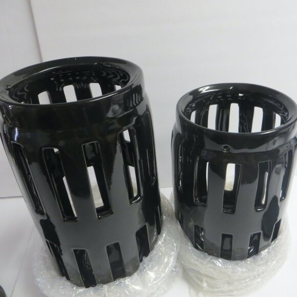 Gold Canyon Ceramic Lanterns - Set of 2 - Picture 2 of 5
